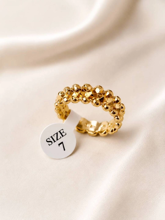 Женское кольцо RADI Jewelry, размер 7, золотистое, с фактурным дизайном - 