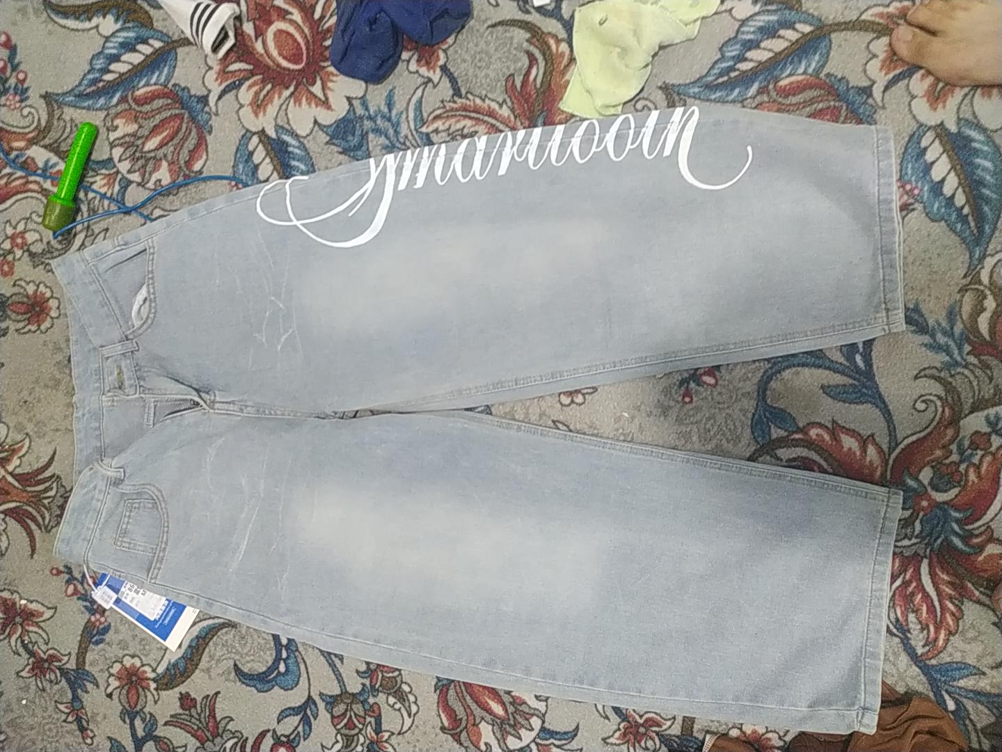 Erkaklar va ayollar uchun Y2K uslubidagi jinsi shimlar, uniseks baggy oversize