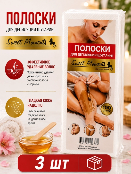 Sweet Moments — depilyatsiya va shugaring uchun mo‘ljallangan poloska 100
