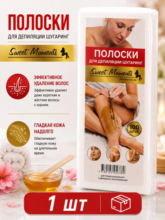 Sweet Moments — depilyatsiya va shugaring uchun mo‘ljallangan poloska 100