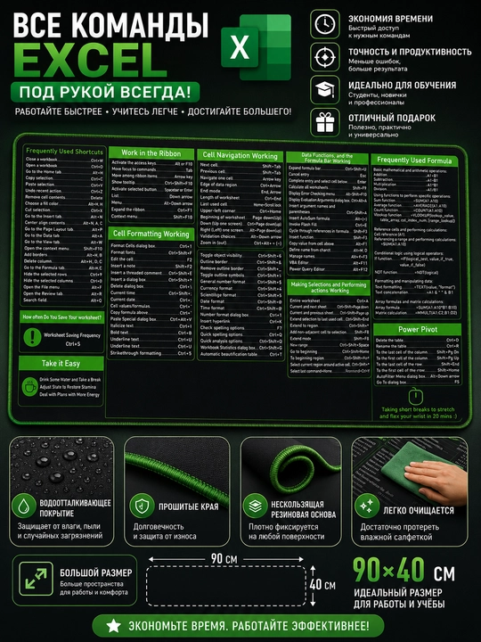 Большой коврик для мыши и клавиатуры, коврик на стол 90x40