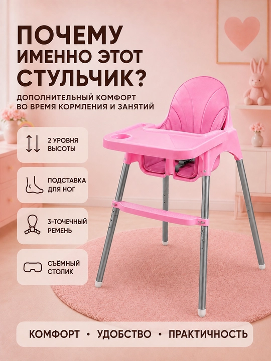Детский стульчик для кормления, стульчик для малыша, съемный поднос, стульчик для ребенка