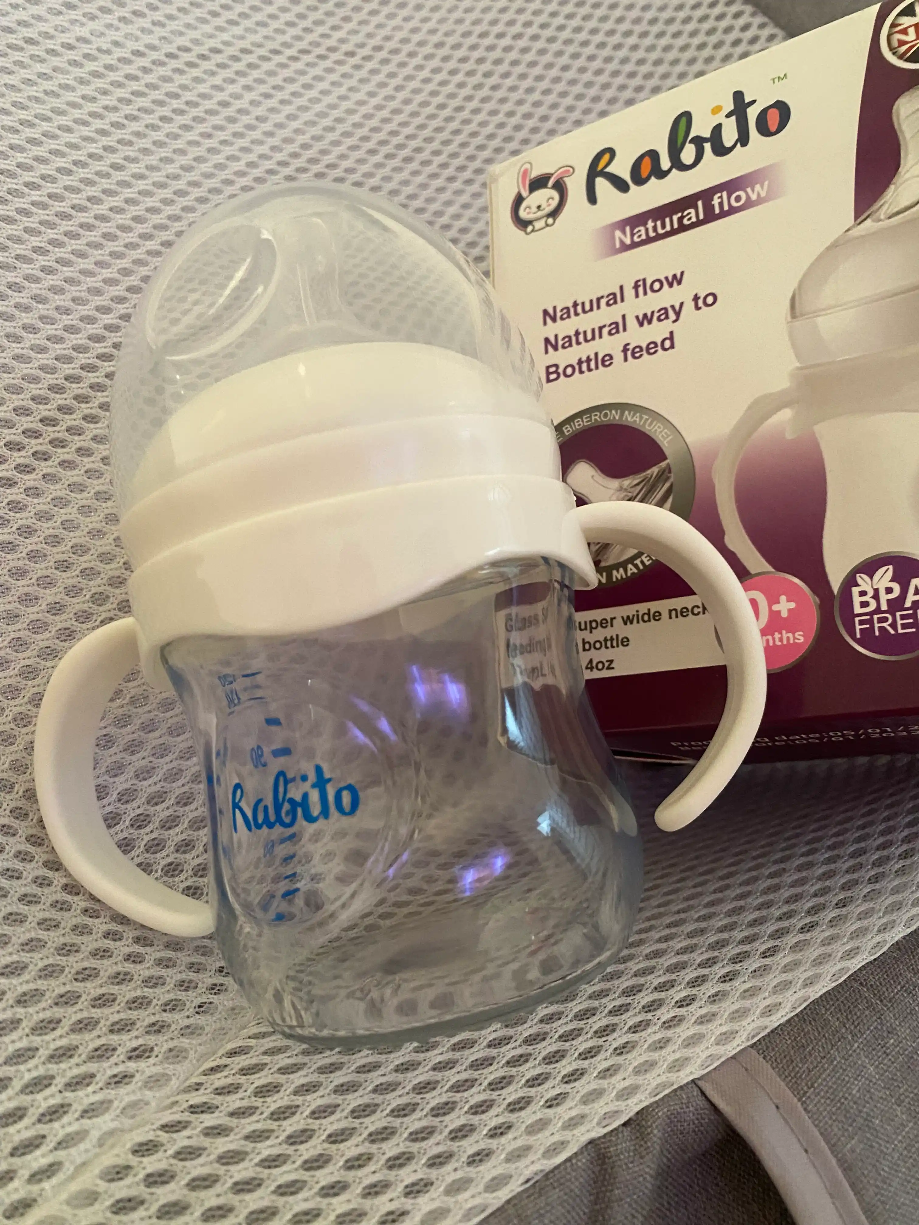 Bolalar oziqlantirish uchun shisha, tutqich bilan, 240, 120 ml