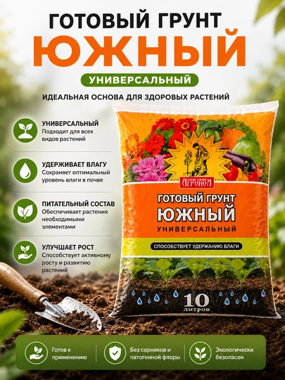 Готовый грунт «Южный» универсальный «Сам себе Агроном»