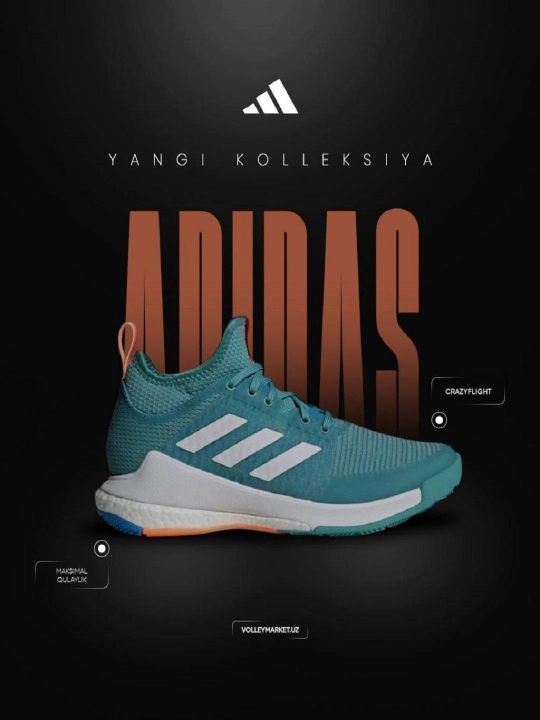 Adidas krossovkalari — yengil, qulay, nafas oluvchi, sport va kundalik foydalanish uchun - 