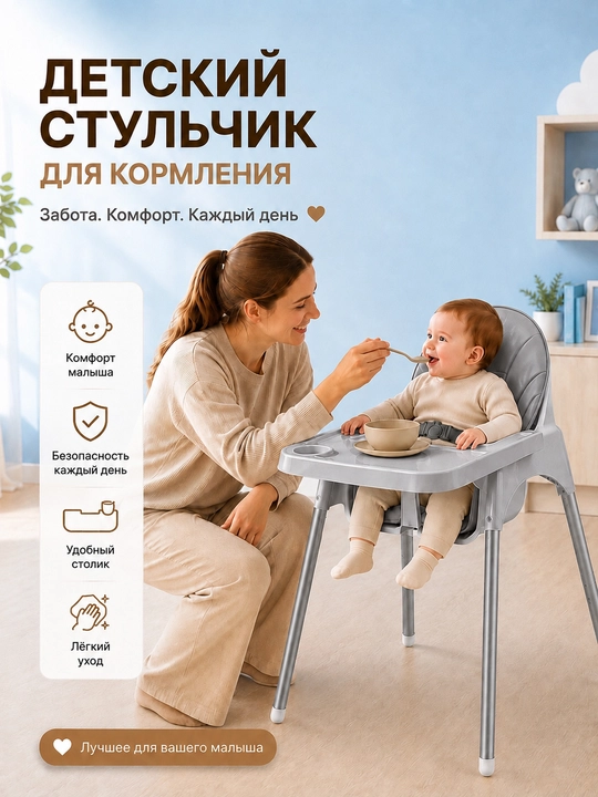 Детский стульчик для кормления, детское кресло стульчик для малыша