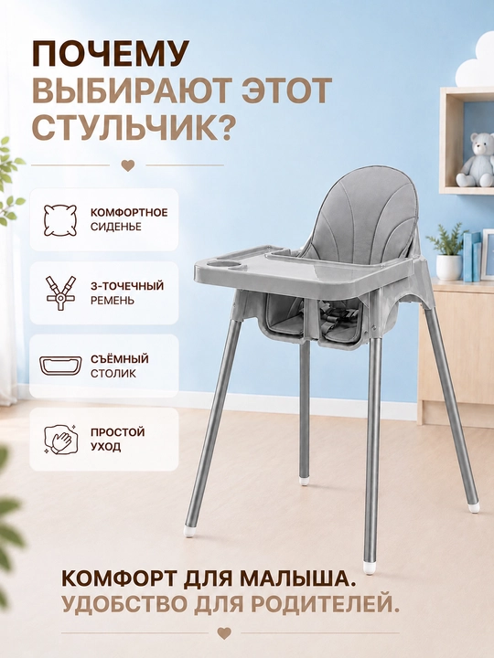 Детский стульчик для кормления, детское кресло стульчик для малыша
