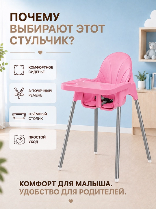 Детский стульчик для кормления, детское кресло стульчик для малыша