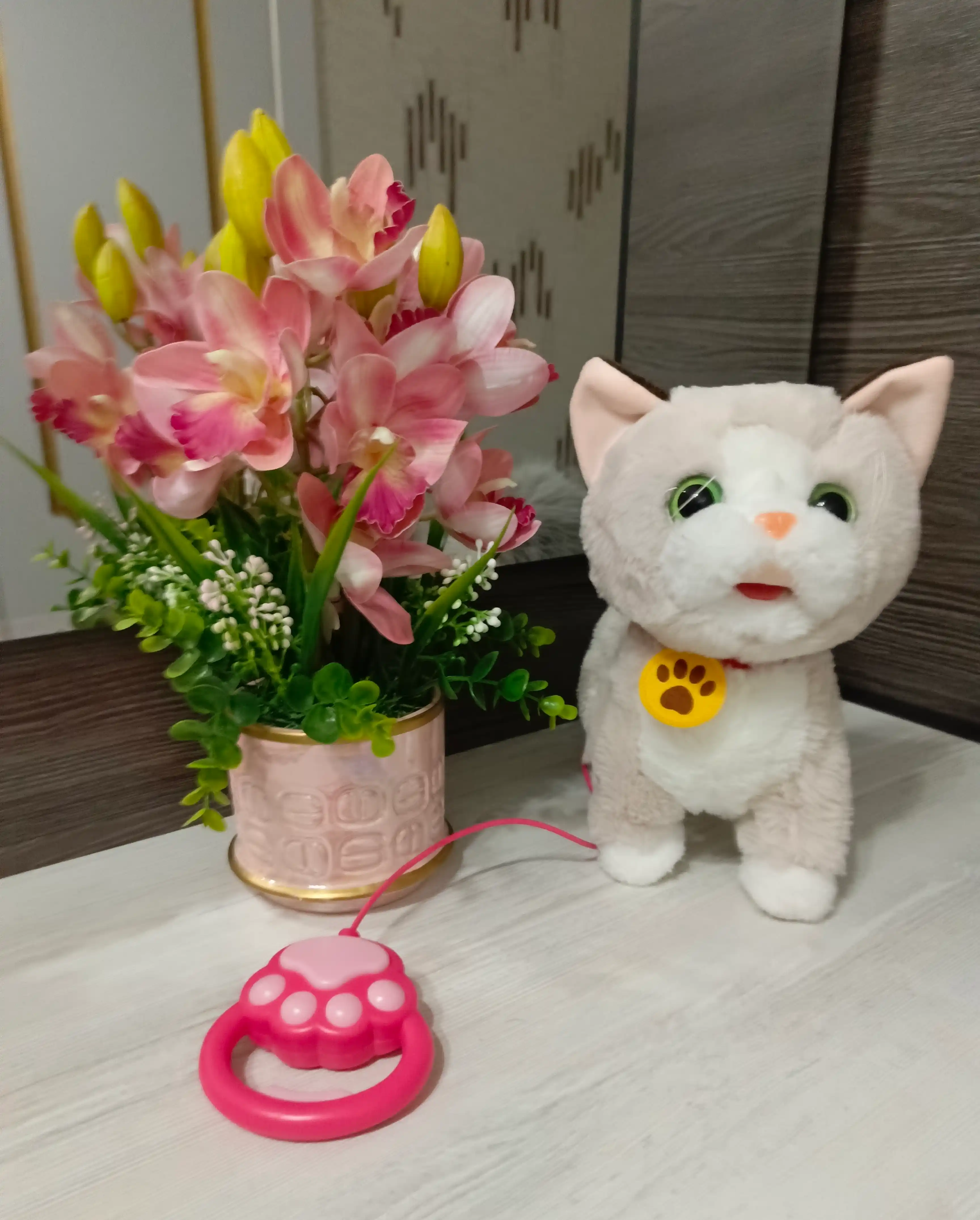 Котенок игрушка интерактивная, кошка робот, собачка робот, умный кот ходит, мяукает, лает 