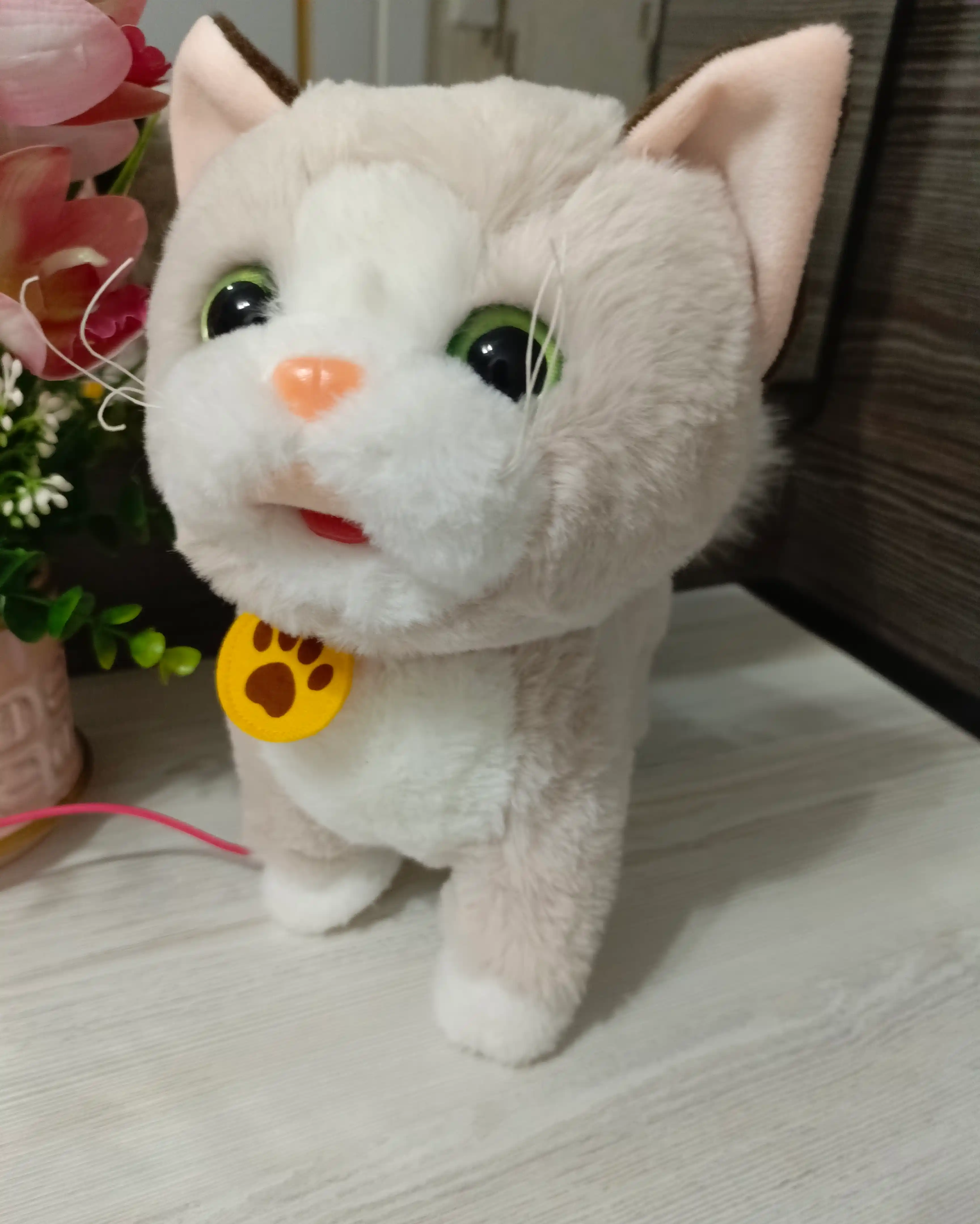 Котенок игрушка интерактивная, кошка робот, собачка робот, умный кот ходит, мяукает, лает 
