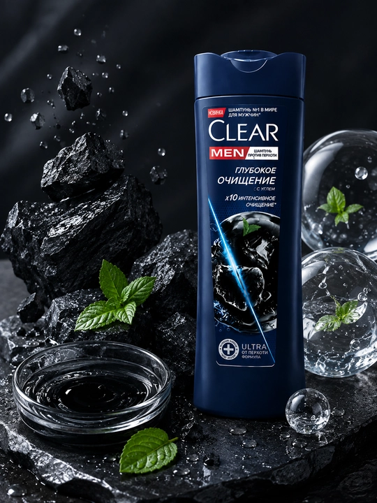 Clear Men Chuqur tozalash — erkaklar uchun kepekka qarshi shampun, 400 ml