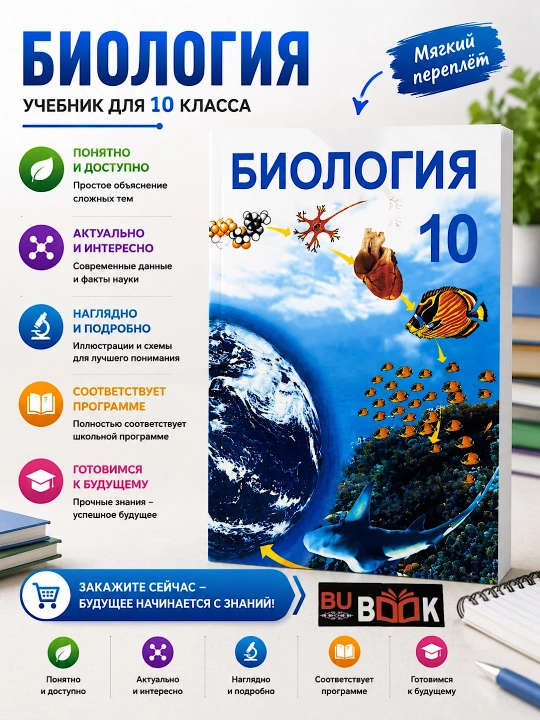 Biologiya. 10-sinf (rangli A5 format 2017) rus tilida - 