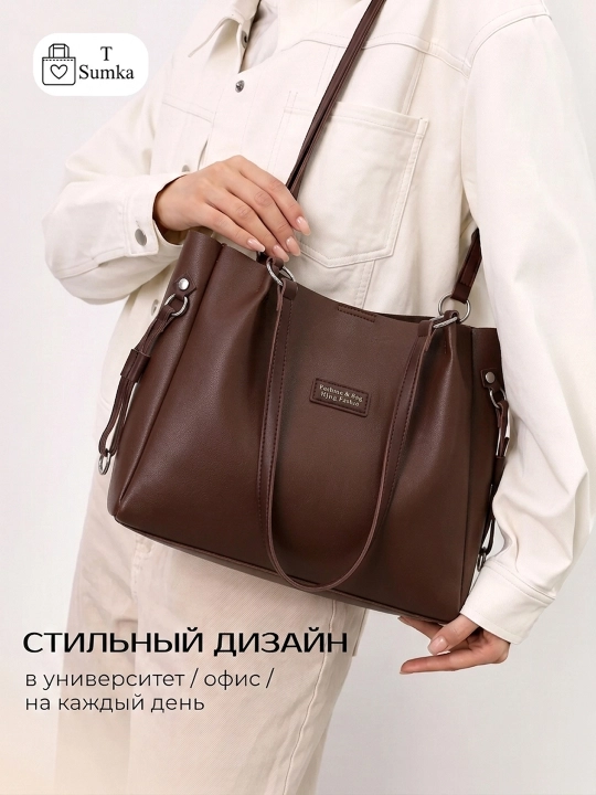 Ayollar sumkasi Fashion & Bag, A4, kundalik va o'qish uchun, sifatli charm