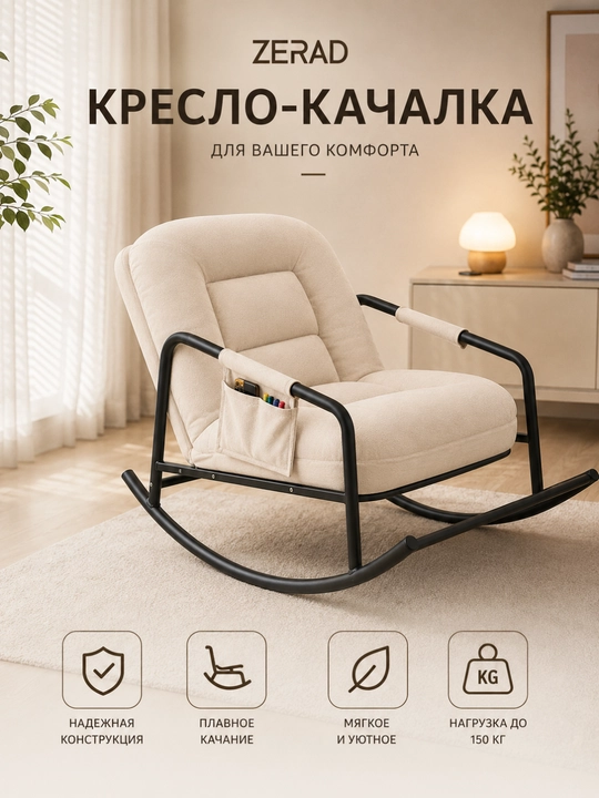 Tebranma Kachalka kreslo; bog‘ va dala hovli uchun yumshoq kreslo