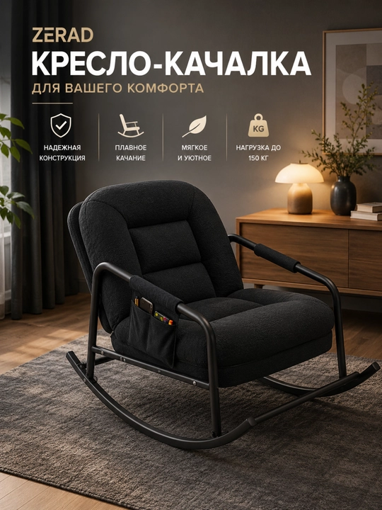Tebranma Kachalka kreslo; bog‘ va dala hovli uchun yumshoq kreslo - 
