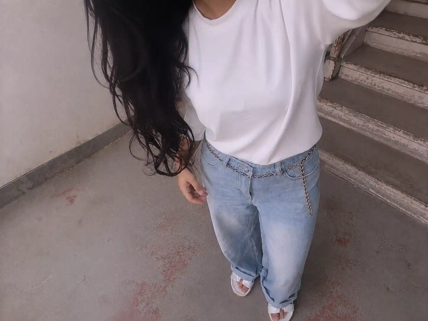 Ayollar uchun Baggy Y2K jinsi shimlar, paxtadan tikilgan, keng fason, yuqori bel, XS-2XL
