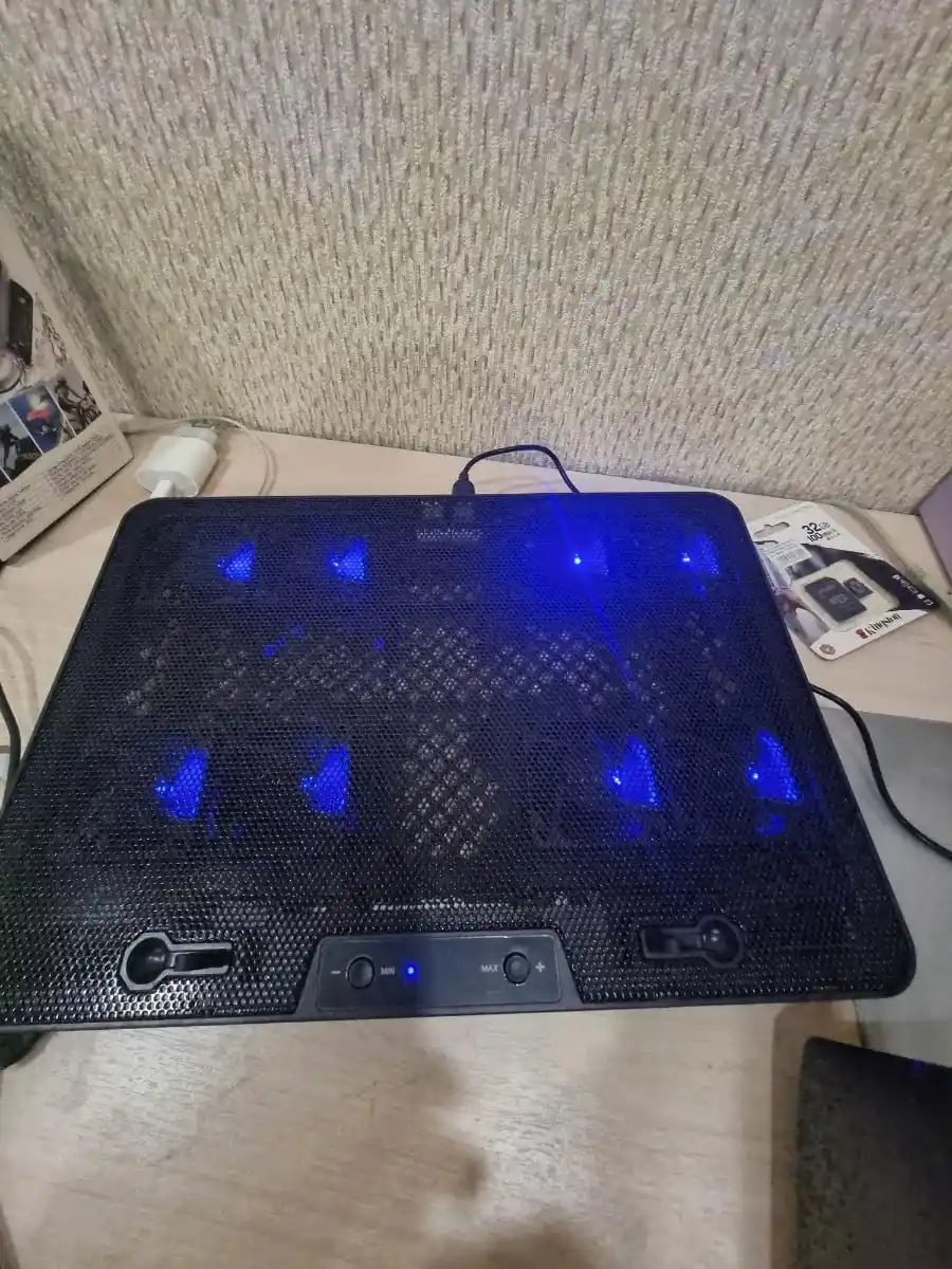 Подставка для ноутбука с охлаждением, вентиляторами, USB и LED подсветкой, складная, кулер