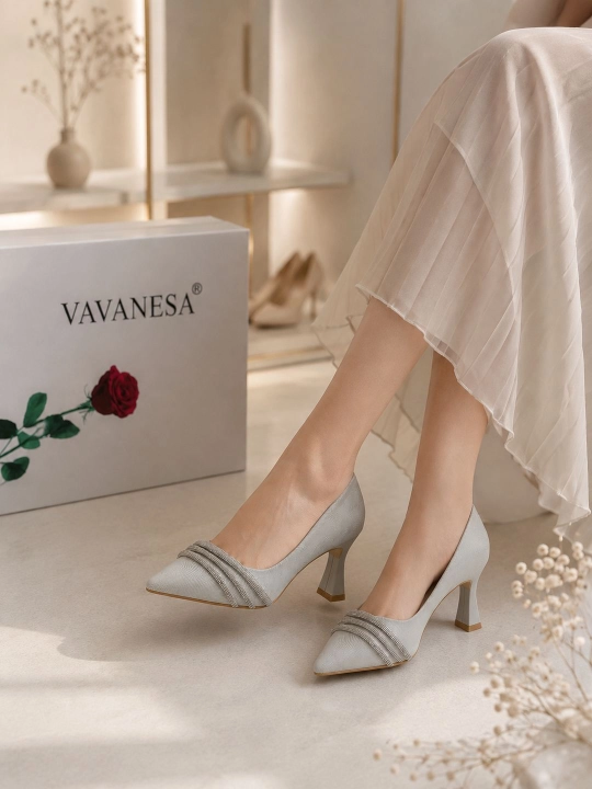 Ayollar tuflisi, lodochka, baland poshna, klassik, bayramona, to‘y uchun, bantli, elegant - 