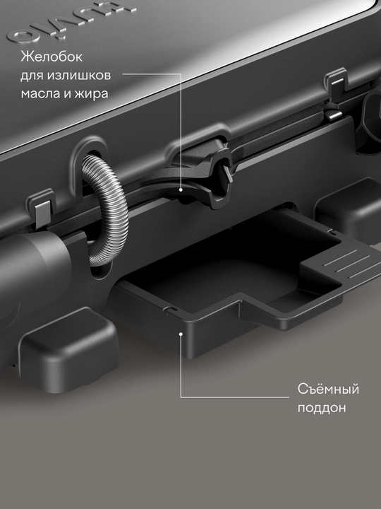 Вафельница + гриль 2 в 1 с настройкой времени и температуры Tuvio TSM02, серый