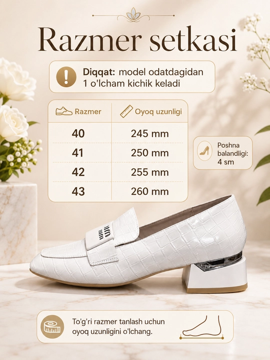 Ayollar oyoq kiyimi, velikan, katta razmerlar, klassika model, kuzlik oyoq kiyim