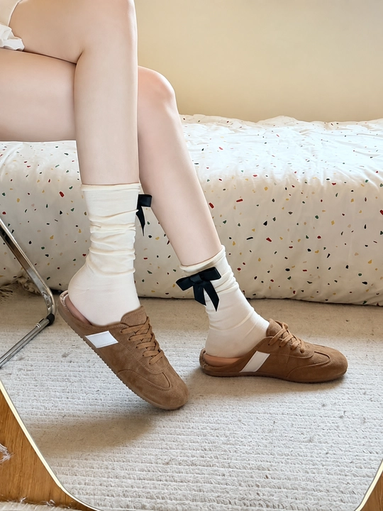 Мюли тапочки Sneaker Mules — замшевые кроссовки с открытой пяткой, осенняя обувь