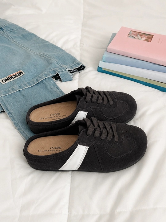 Мюли тапочки Sneaker Mules — замшевые кроссовки с открытой пяткой, осенняя обувь