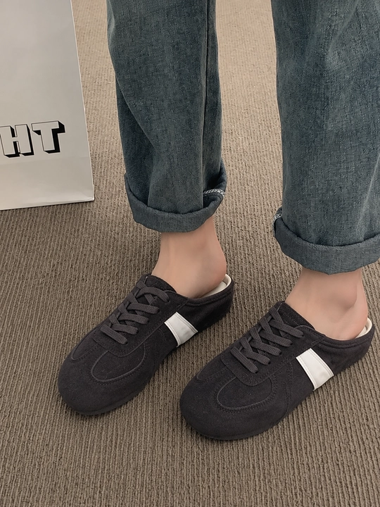Мюли тапочки Sneaker Mules — замшевые кроссовки с открытой пяткой, осенняя обувь