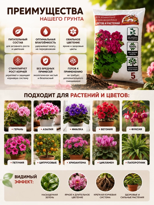 Tsaritsa Tsvetov xona va issiqxona gullari hamda o‘simliklari uchun tuproq
