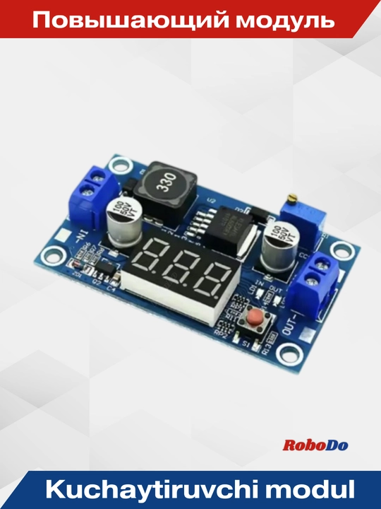 LED voltmetrli XL6009 kuchaytiruvchi boshqariladigan quvvat moduli