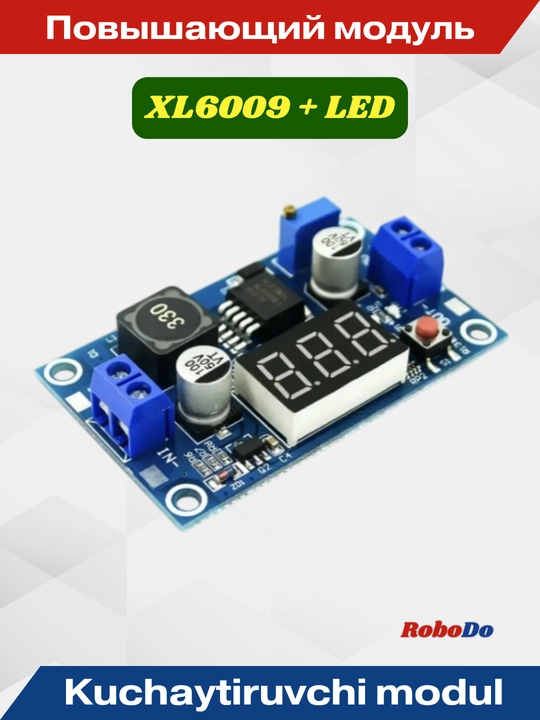 LED voltmetrli XL6009 kuchaytiruvchi boshqariladigan quvvat moduli - 