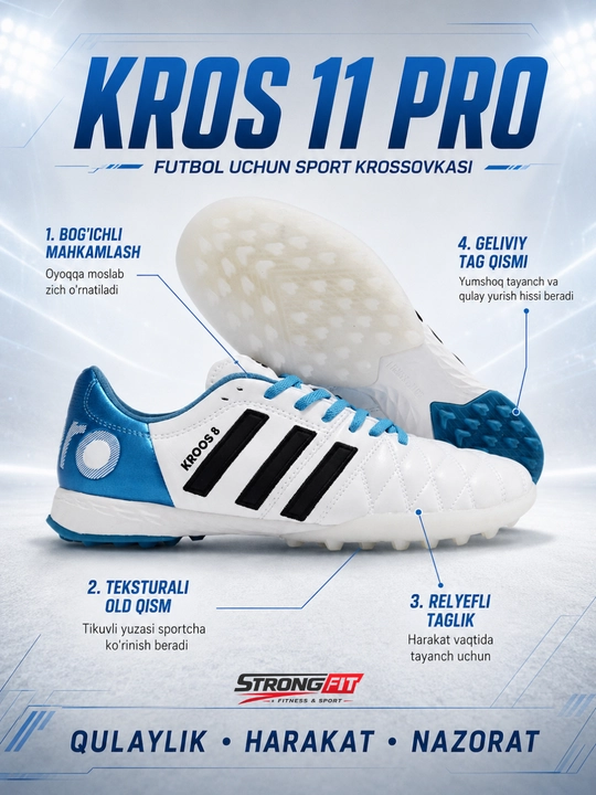 KROS 11 PRO futbol sorokonojkasi, professional futbol butsasi
