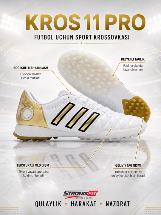 KROS 11 PRO futbol sorokonojkasi, professional futbol butsasi