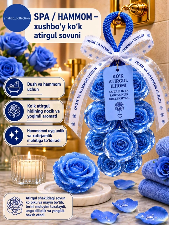 Dush va hammom uchun atirgul shaklidagi xushbo‘y sovun, SPA sovg‘asi, mayin ifor va teri parvarishi