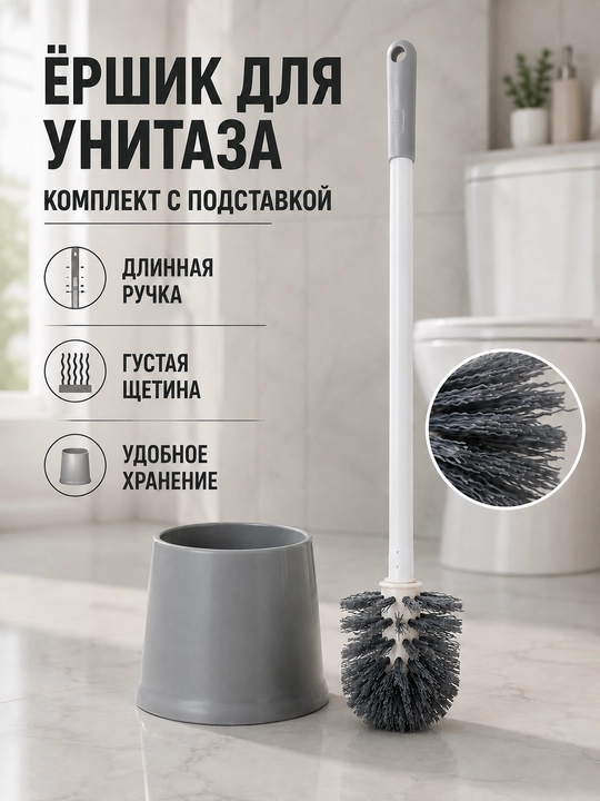 Unitaz tozalash uchun hojatxona cho‘tkasi - 