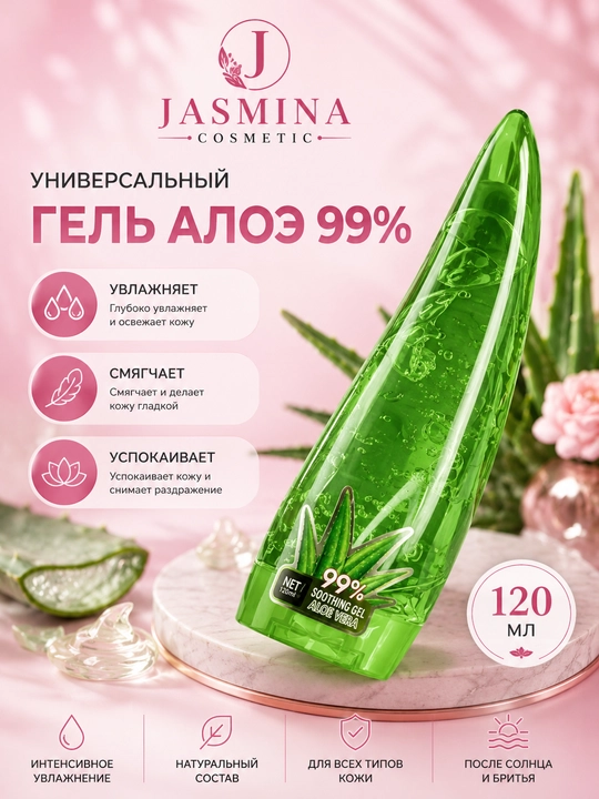 Гель Алоэ Вера, смягчающий и увлажняющий для кожи лица и тела, питание и уход, 120 мл - 