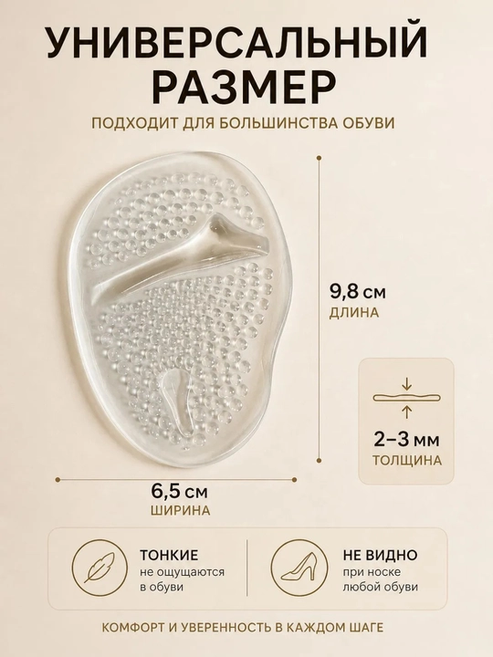 Силиконовые гелевые стельки — для обуви, сандалий и каблуков