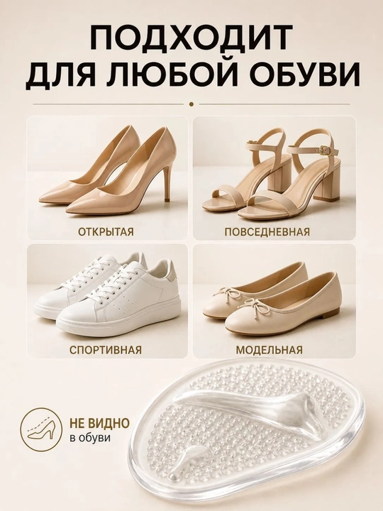 Силиконовые гелевые стельки — для обуви, сандалий и каблуков