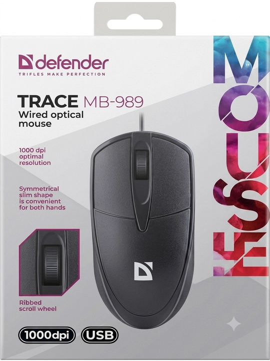 Kompyuter sichqonchasi simli Defender Trace MB989 USB mishka kompyuter va noutbuklar uchun - 