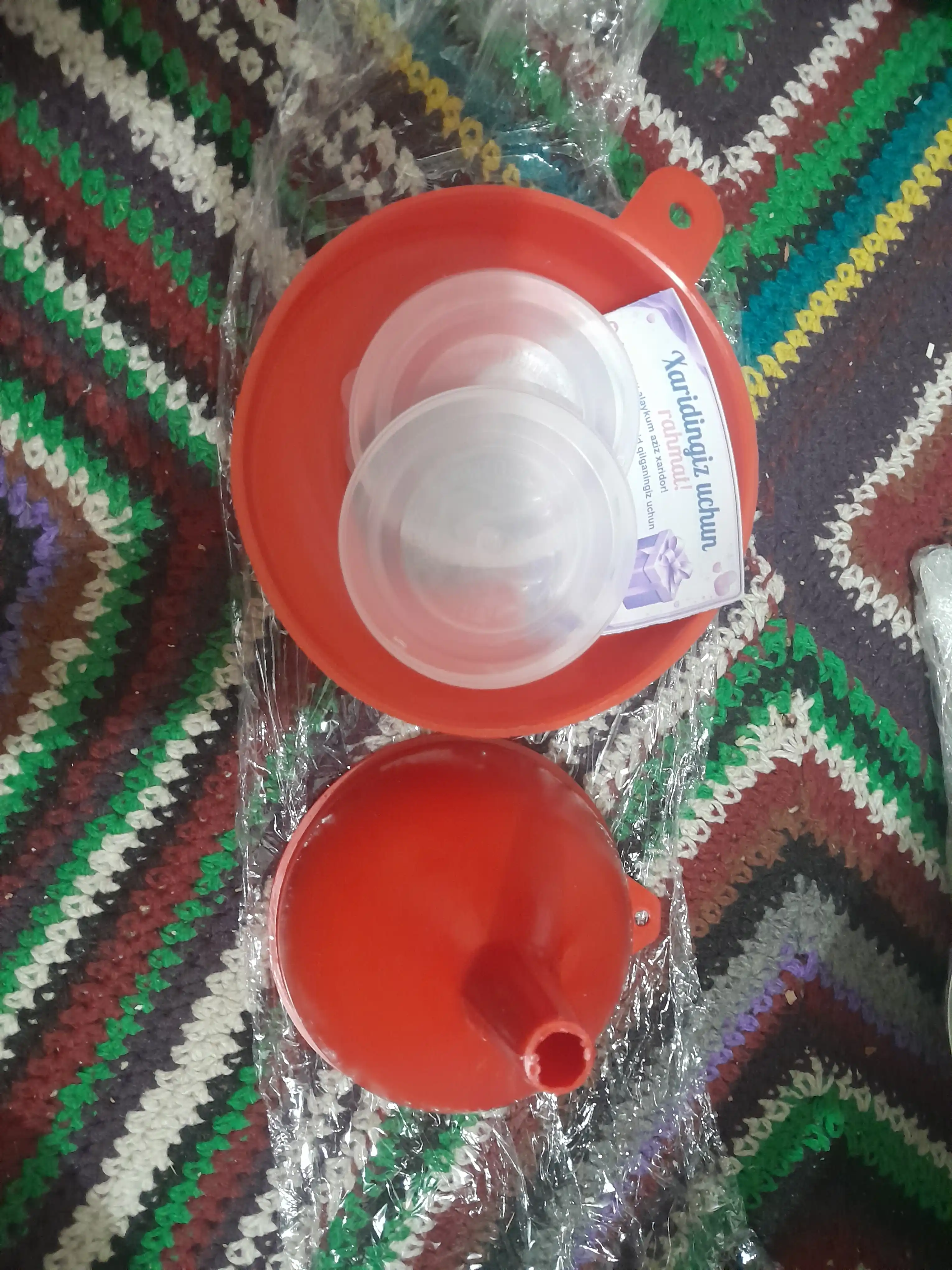 Plastik voronka, keng og‘izli quyish voronkasi, oshxona va maishiy foydalanish uchun