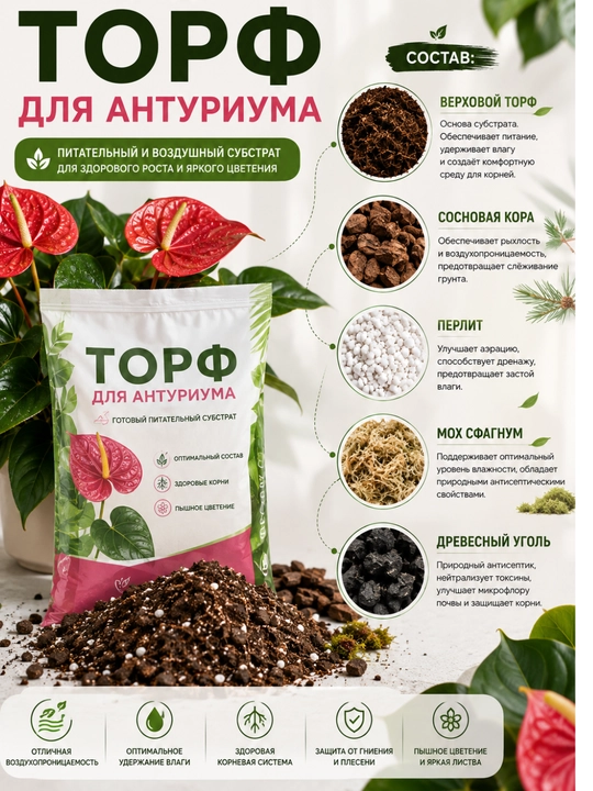 Anturium uchun tayyor tuproq - 
