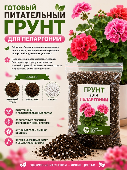 Готовый грунт для пеларгонии - 