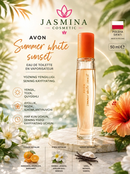 Avon Summer White Sunset женская туалетная вода Польша 50 мл - 