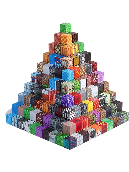 Minecraft magnitli konstruktor lego, 100 dan 500 donagacha Minecraft magnit blok to'plami