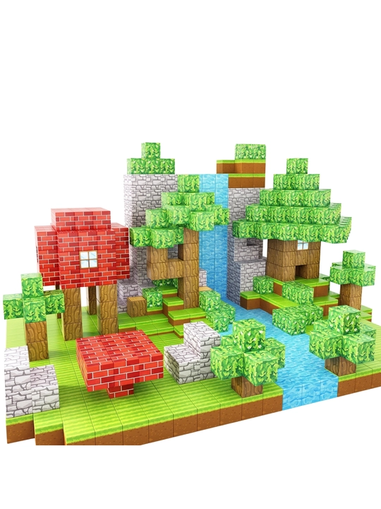 Minecraft magnitli konstruktor lego, 100 dan 500 donagacha Minecraft magnit blok to'plami