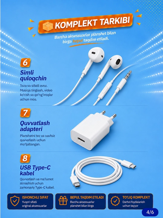 Planshet Aqlli 17 Pro Max Metall korpus Smart Andro 15 5G UZIMEI klaviatura sichqoncha
