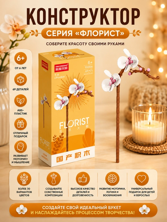 Konstruktor, Florist seriyasi. Gullar kolleksiyasi