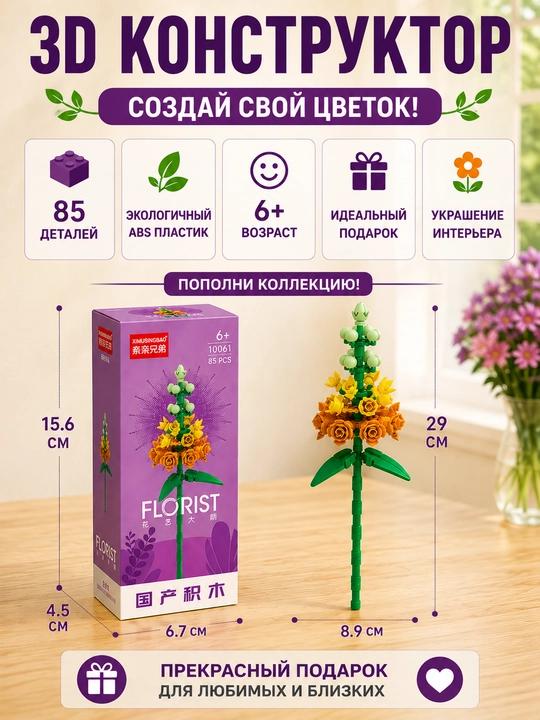 Konstruktor, Florist seriyasi. Gullar kolleksiyasi