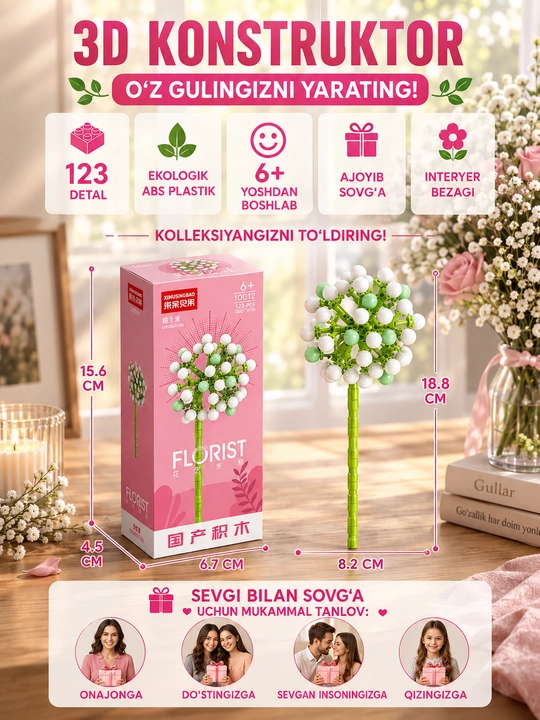 Konstruktor, Florist seriyasi. Gullar kolleksiyasi - 