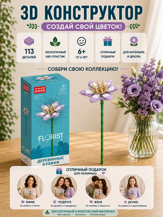 Konstruktor, Florist seriyasi. Gullar kolleksiyasi