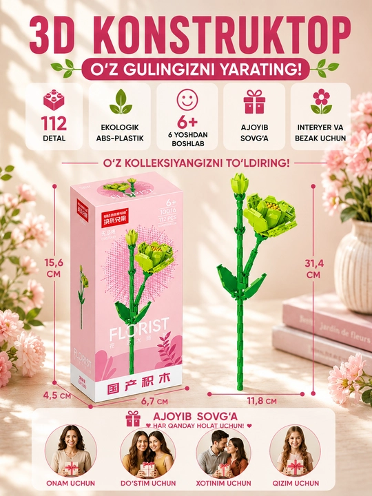 Konstruktor, Florist seriyasi. Gullar kolleksiyasi - 